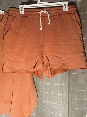 American Eagle Outfitters Burnt Orange Lounge Henley & Shorts Set